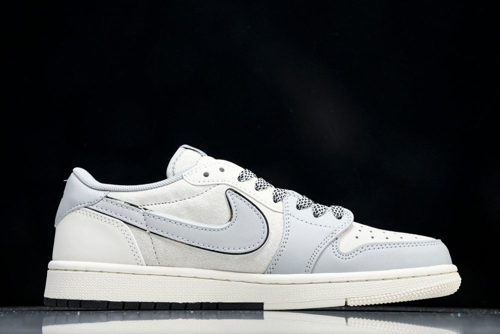 Travis Scott AJ1 Low x Stussy 'Silver' (Custom) - Image 3