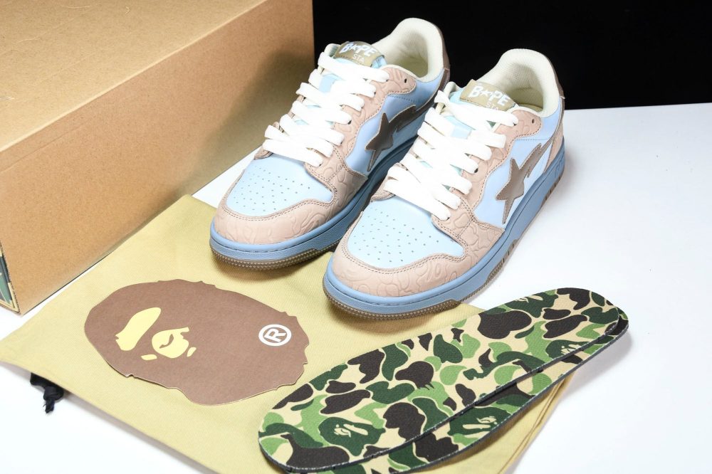 A Bathing Ape Bape Court Sta ‘Beige Blue’ - Image 13