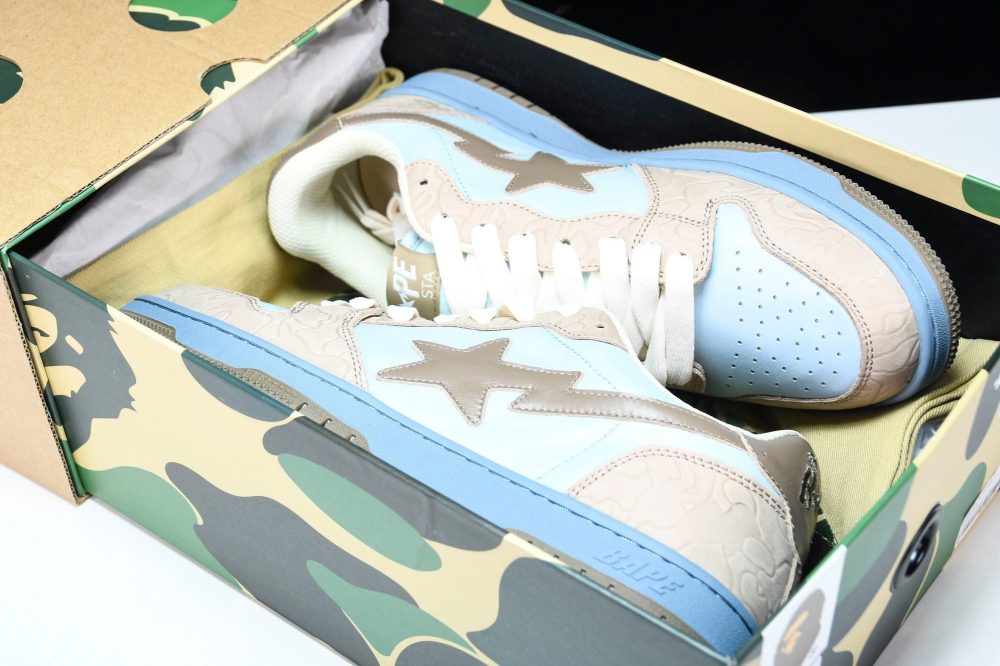 A Bathing Ape Bape Court Sta ‘Beige Blue’ - Image 14
