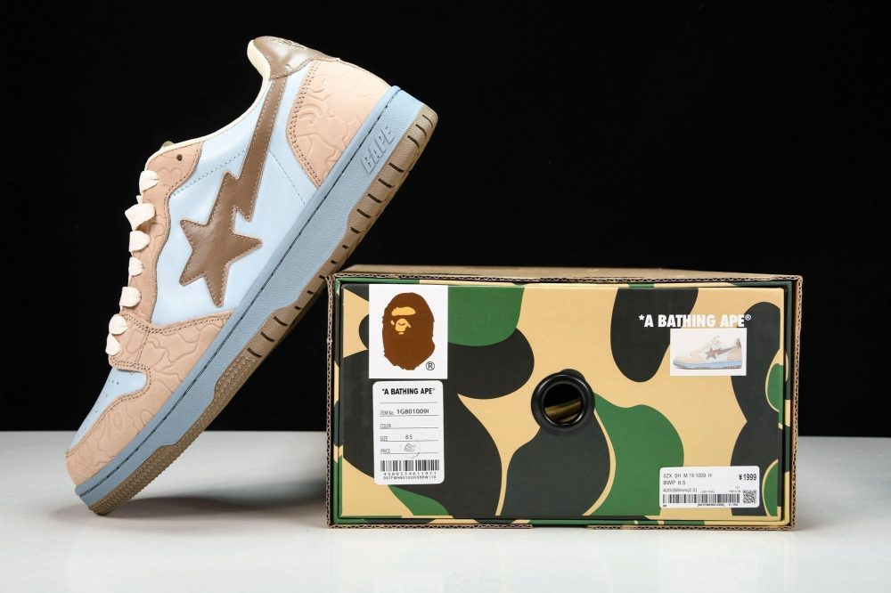 A Bathing Ape Bape Court Sta ‘Beige Blue’ - Image 16