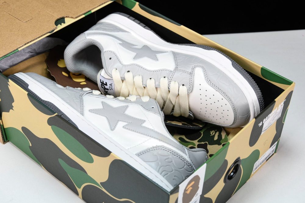 A Bathing Ape Bape Court Sta ‘Light Grey Cream’ - Image 15