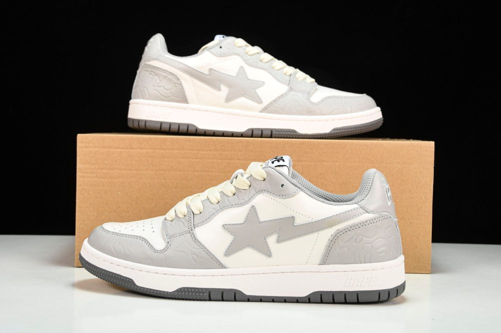 A Bathing Ape Bape Court Sta ‘Light Grey Cream’ - Image 16