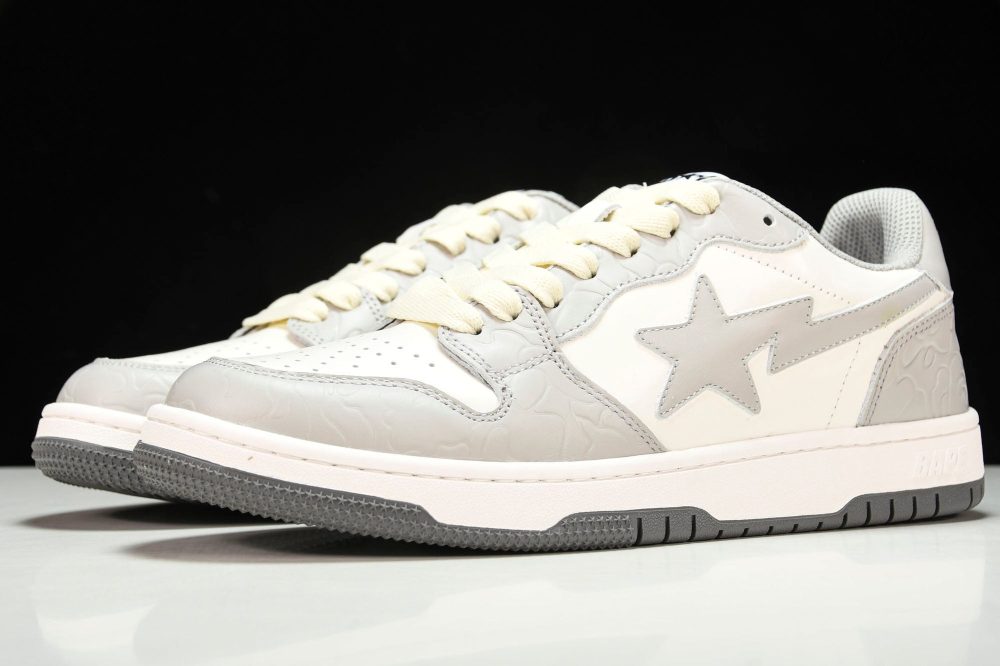 A Bathing Ape Bape Court Sta ‘Light Grey Cream’ - Image 2