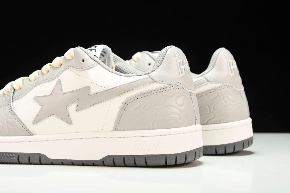 A Bathing Ape Bape Court Sta ‘Light Grey Cream’ - Image 8