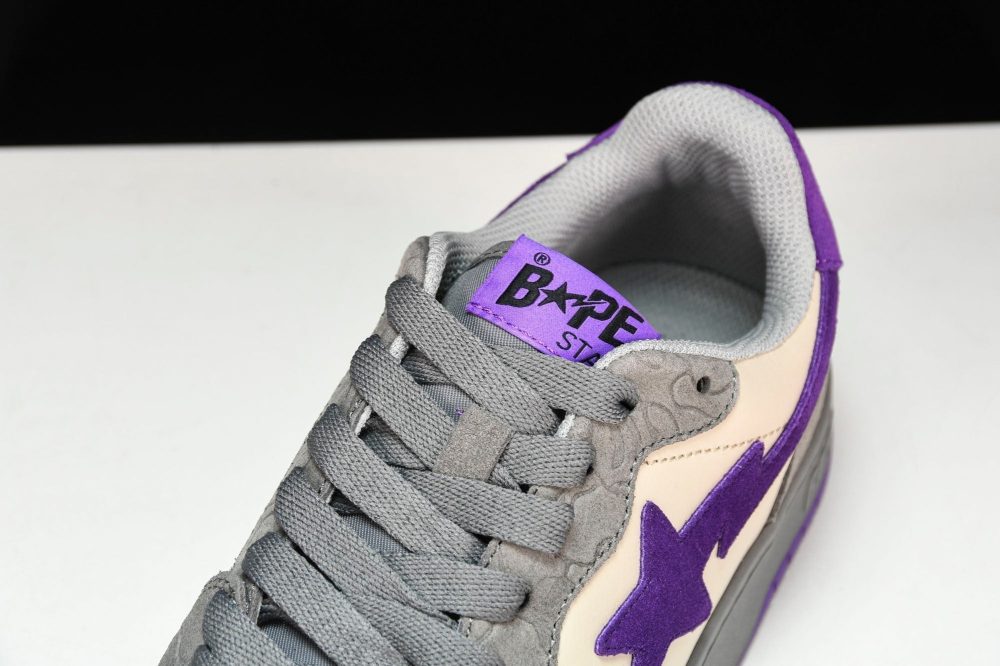 A Bathing Ape Bape Court Sta ‘Mist Grey Royal Purple’ - Image 10