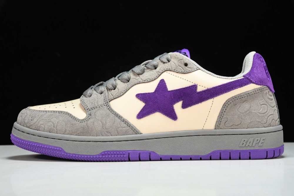 A Bathing Ape Bape Court Sta ‘Mist Grey Royal Purple’