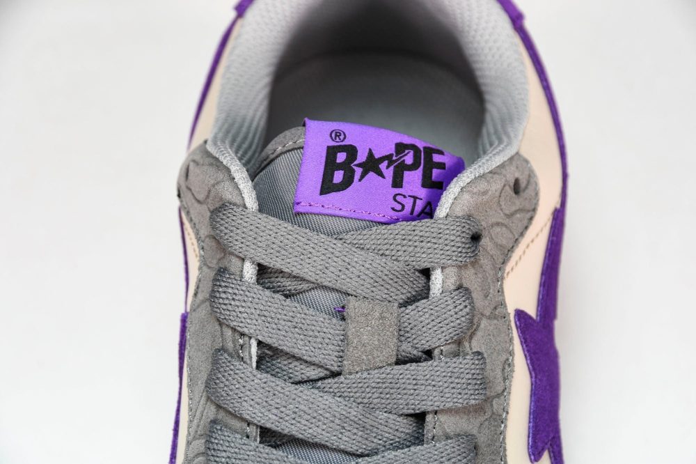 A Bathing Ape Bape Court Sta ‘Mist Grey Royal Purple’ - Image 11