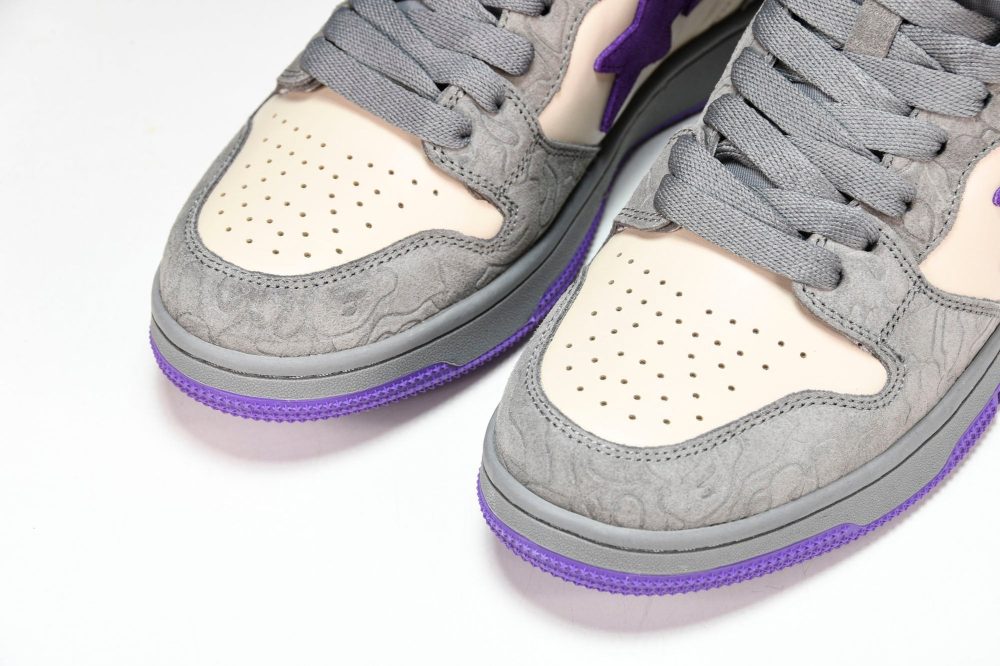 A Bathing Ape Bape Court Sta ‘Mist Grey Royal Purple’ - Image 13