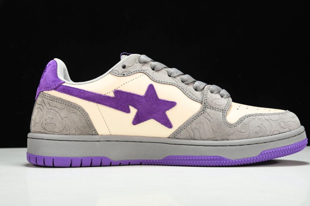 A Bathing Ape Bape Court Sta ‘Mist Grey Royal Purple’ - Image 3