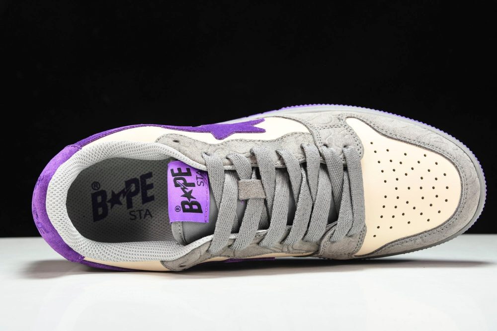 A Bathing Ape Bape Court Sta ‘Mist Grey Royal Purple’ - Image 4