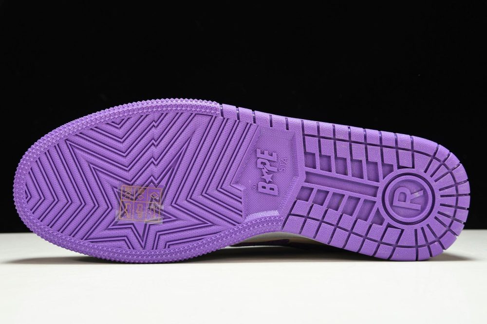 A Bathing Ape Bape Court Sta ‘Mist Grey Royal Purple’ - Image 5
