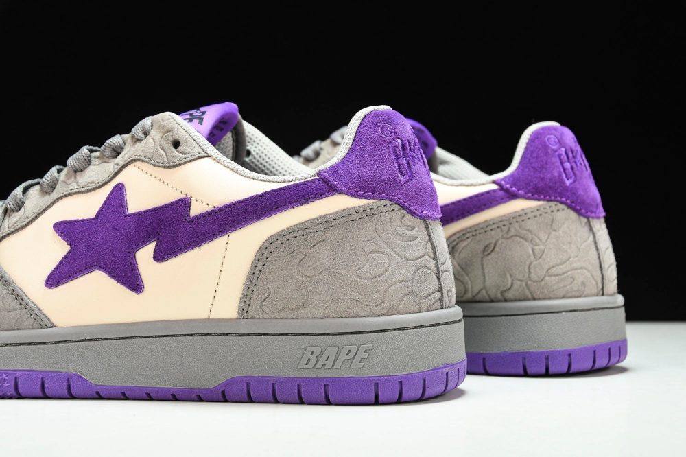 A Bathing Ape Bape Court Sta ‘Mist Grey Royal Purple’ - Image 8