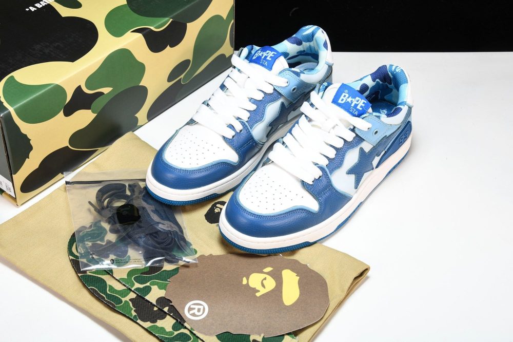 A Bathing Ape Bape SK8 Sta 'ABC Camo - Blue' - Image 14