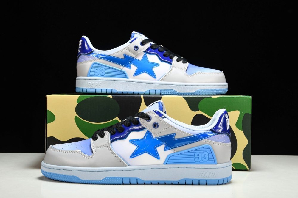A Bathing Ape Bape SK8 Sta ‘Blue White’ - Image 19