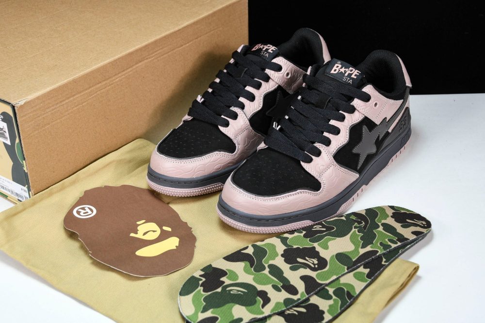 A Bathing Ape Bape SK8 Sta ‘Dirty Pink Black’ - Image 14