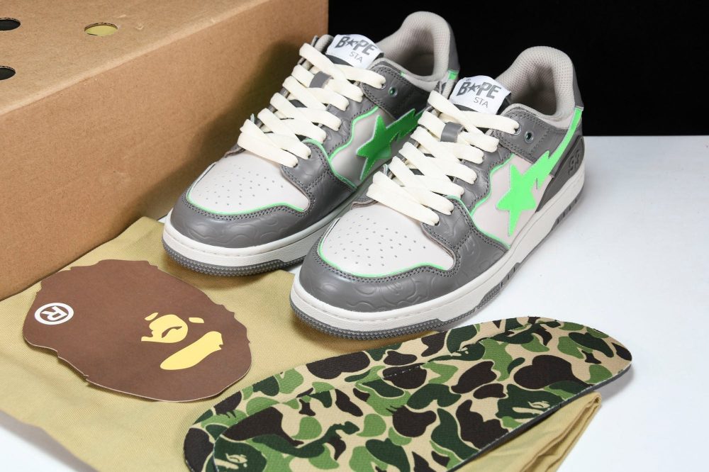 A Bathing Ape Bape SK8 Sta ‘Grey Green’ - Image 14