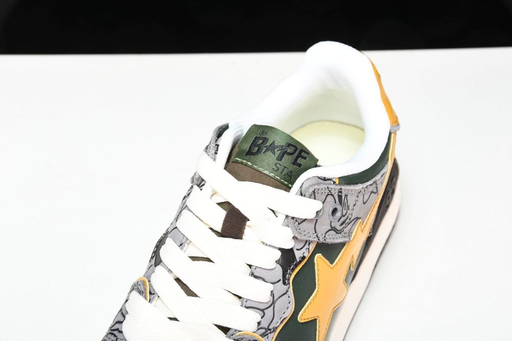 A Bathing Ape Bape SK8 Sta 'Grey Mustard Yellow' - Image 10