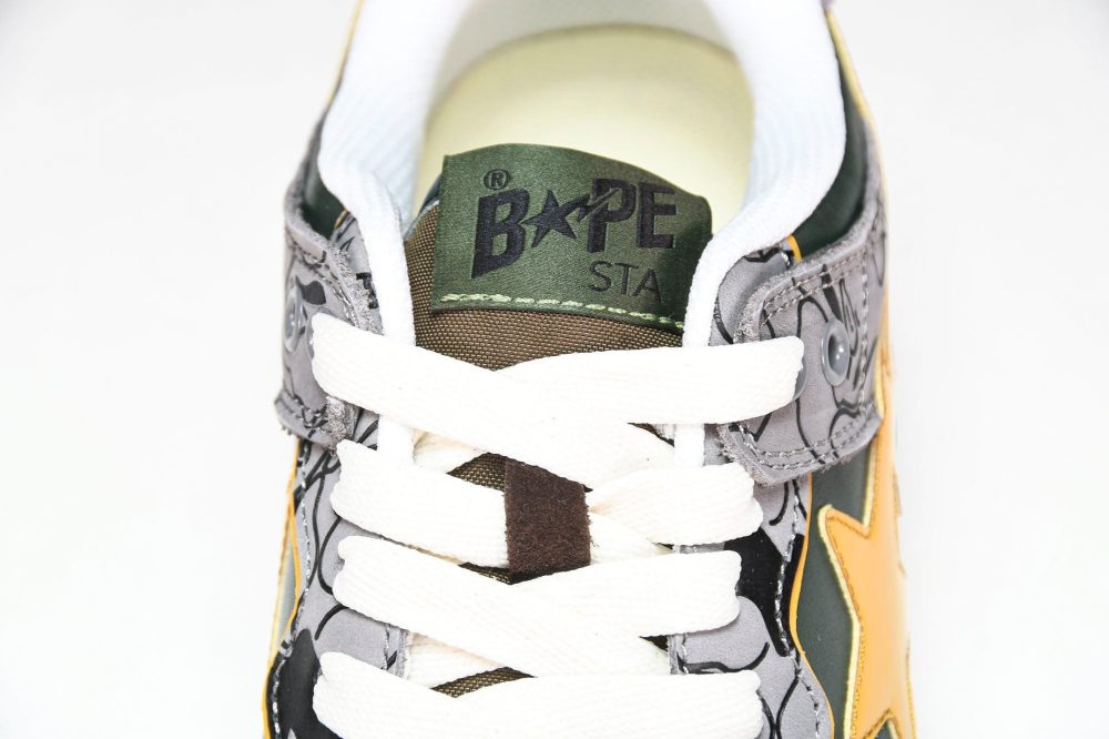 A Bathing Ape Bape SK8 Sta 'Grey Mustard Yellow' - Image 11