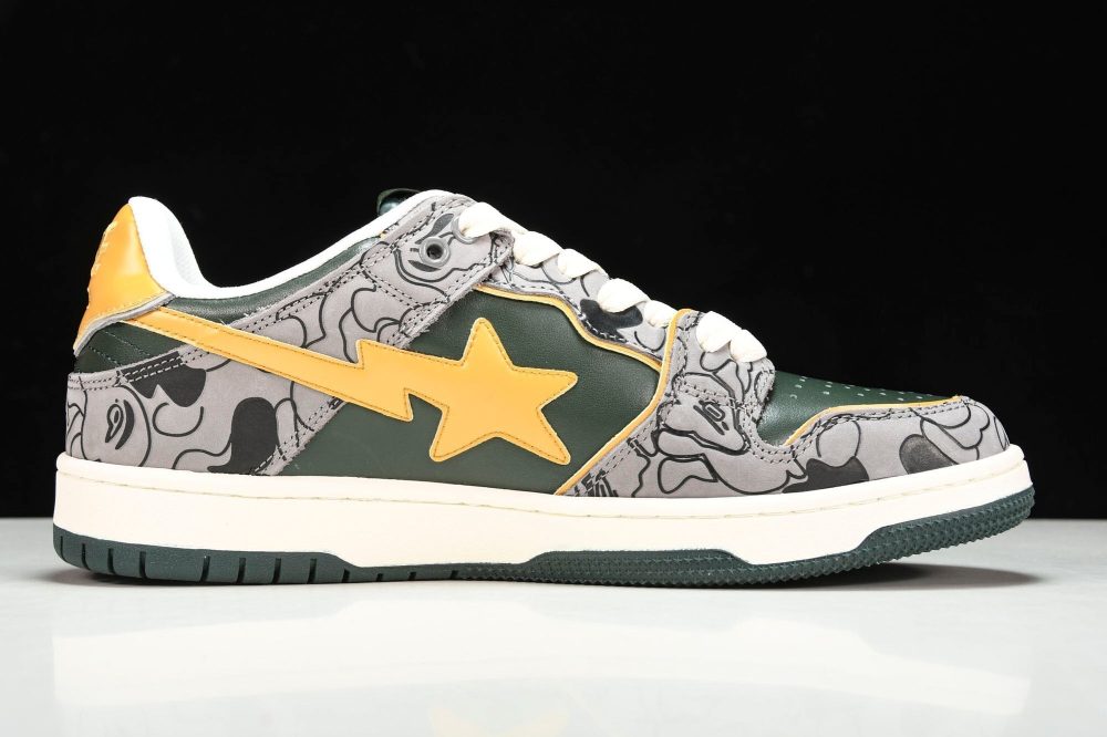 A Bathing Ape Bape SK8 Sta 'Grey Mustard Yellow' - Image 3