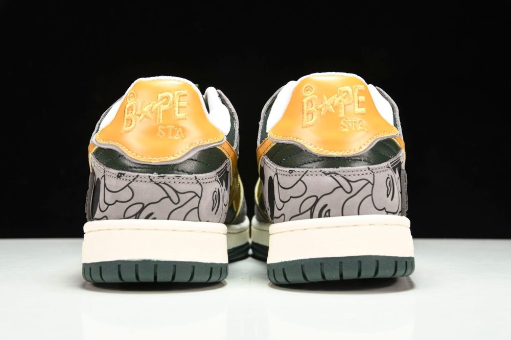 A Bathing Ape Bape SK8 Sta 'Grey Mustard Yellow' - Image 7