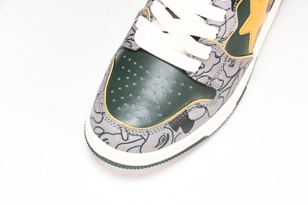 A Bathing Ape Bape SK8 Sta 'Grey Mustard Yellow' - Image 9