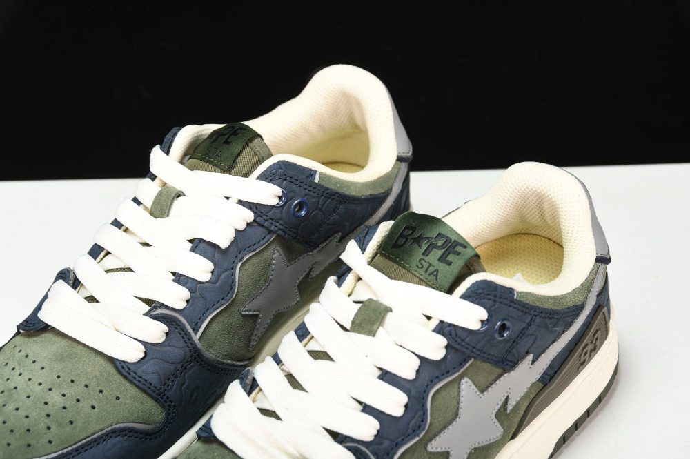 A Bathing Ape Bape SK8 Sta ‘Navy Khaki’ - Image 13