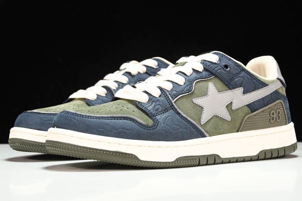 A Bathing Ape Bape SK8 Sta ‘Navy Khaki’ - Image 2