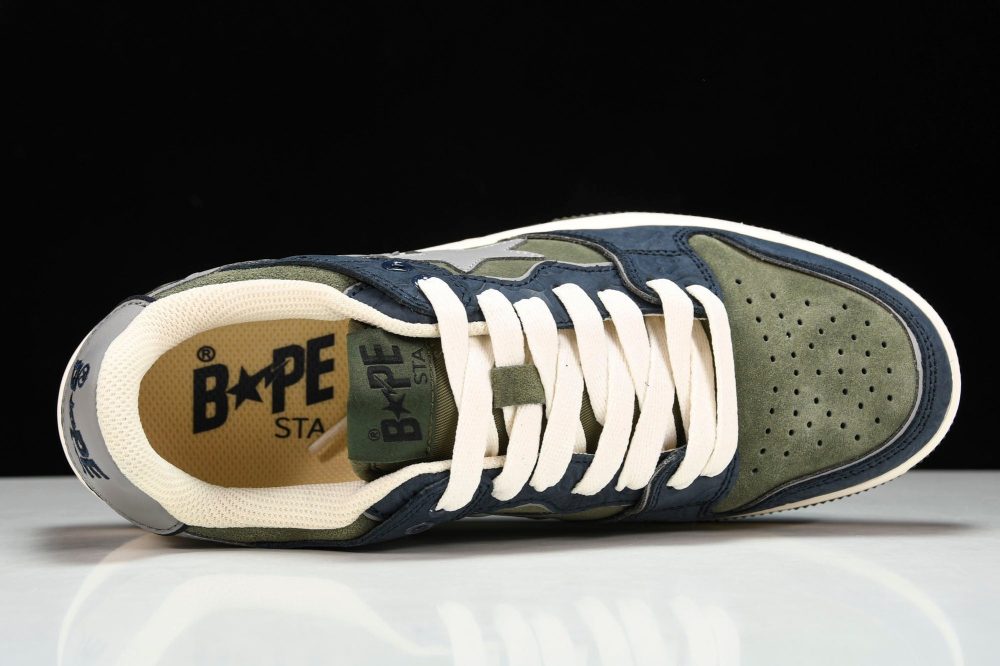 A Bathing Ape Bape SK8 Sta ‘Navy Khaki’ - Image 4
