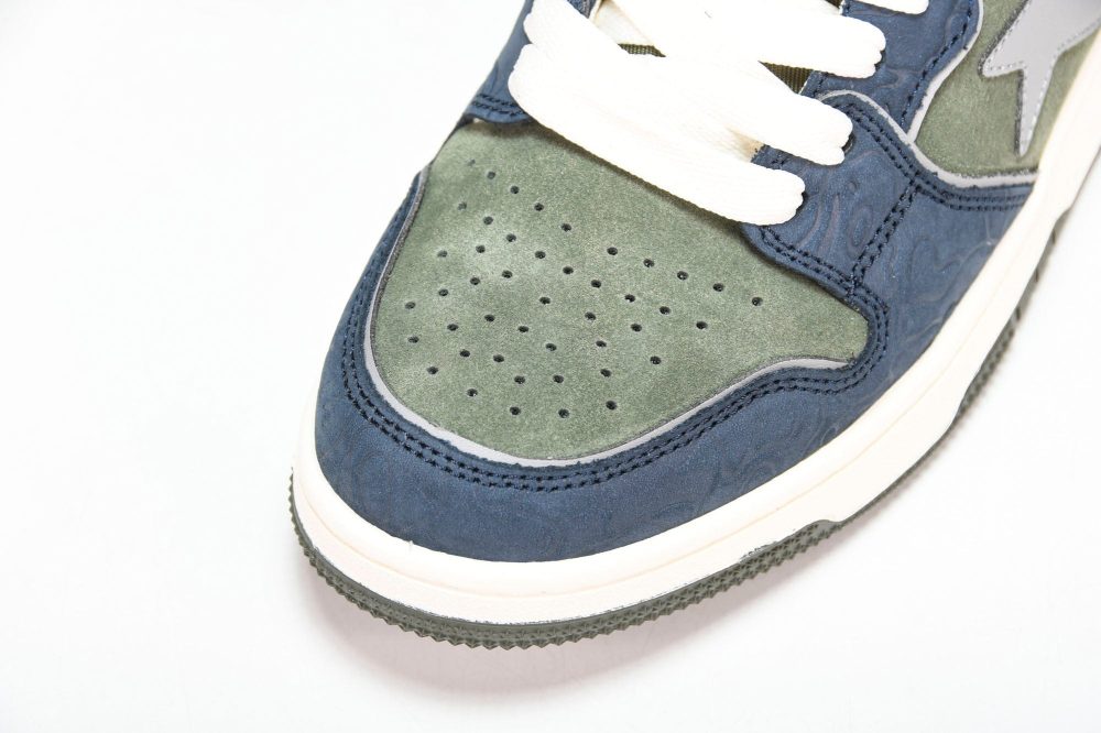 A Bathing Ape Bape SK8 Sta ‘Navy Khaki’ - Image 9