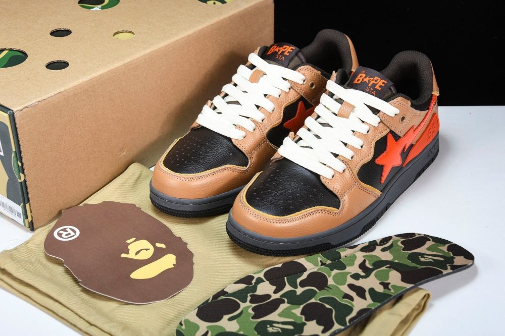 A Bathing Ape Bape SK8 Sta ‘Orange Black’ - Image 14