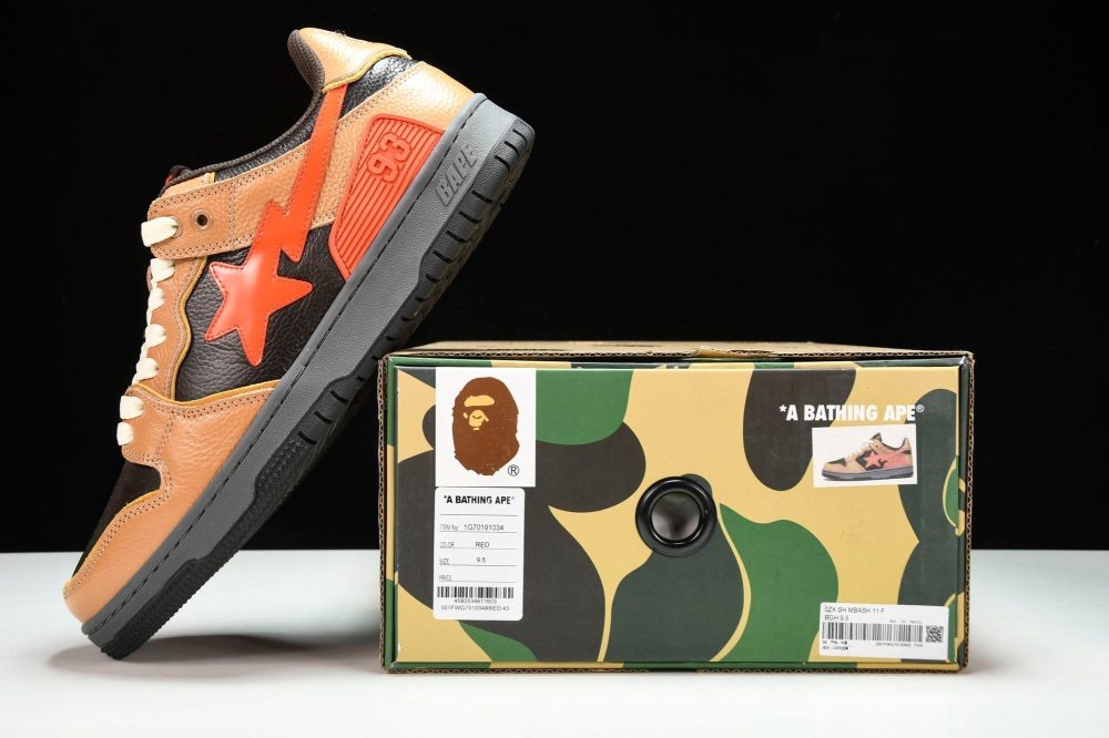 A Bathing Ape Bape SK8 Sta ‘Orange Black’ - Image 17
