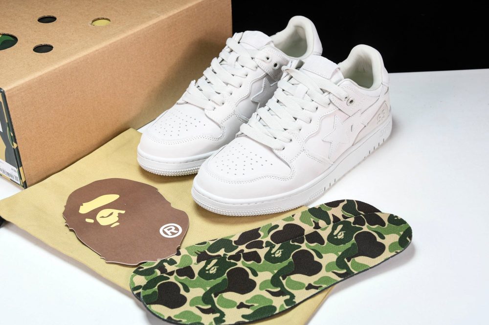 A Bathing Ape Bape SK8 Sta ‘Triple White’ - Image 13