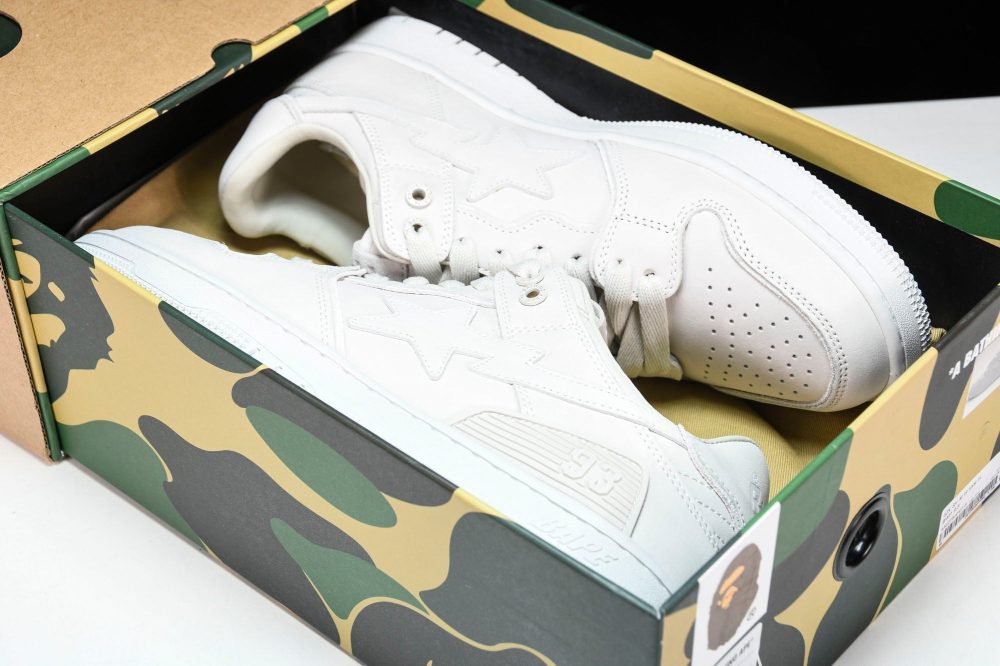 A Bathing Ape Bape SK8 Sta ‘Triple White’ - Image 14