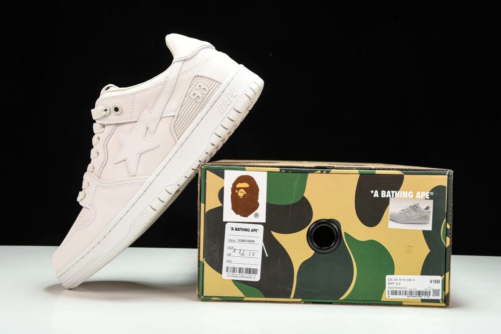 A Bathing Ape Bape SK8 Sta ‘Triple White’ - Image 16