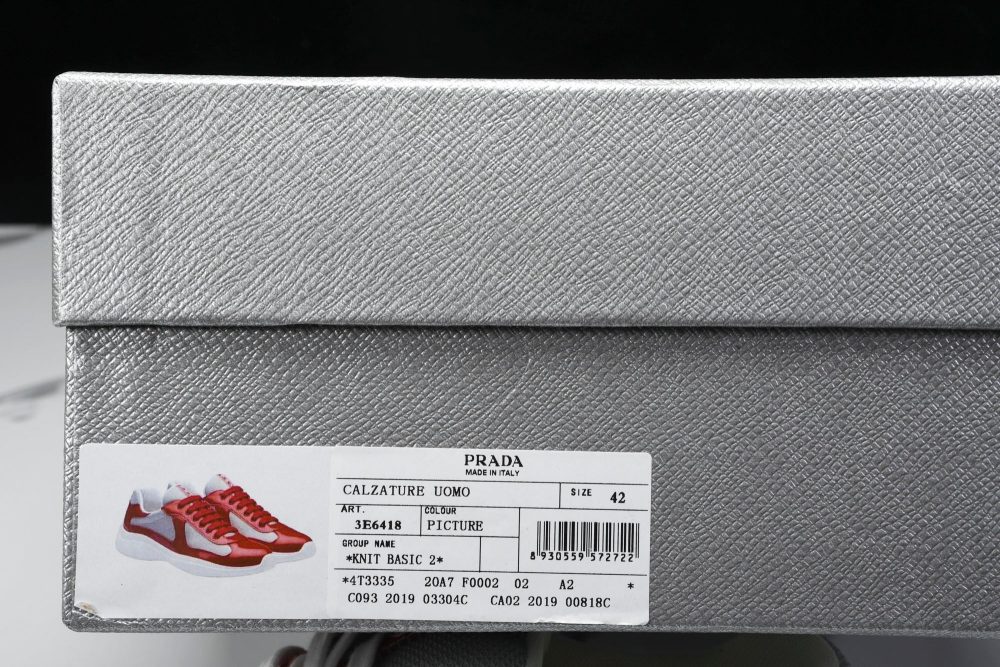 Prada America's Cup Sneaker 'Red Silver' - Image 28