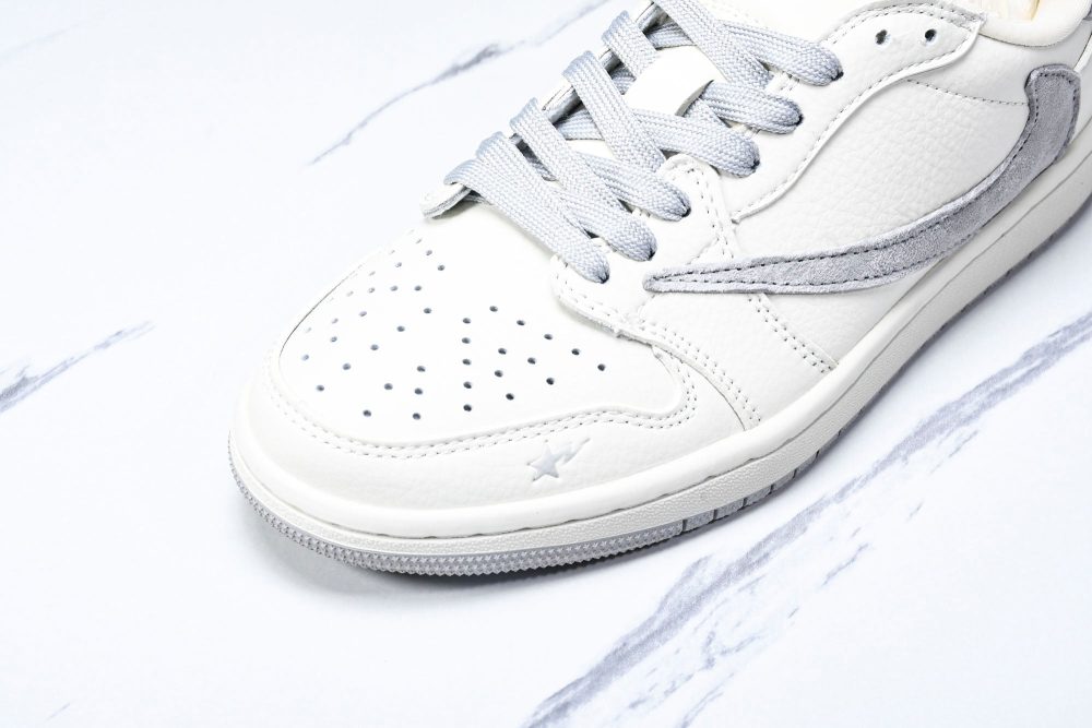 Travis Scott AJ1 Low x BAPE 'White Grey 2.0' (Custom) - Image 9