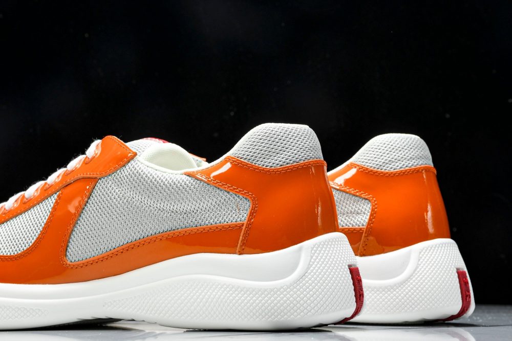 Prada America's Cup Sneaker 'Orange Silver' - Image 8