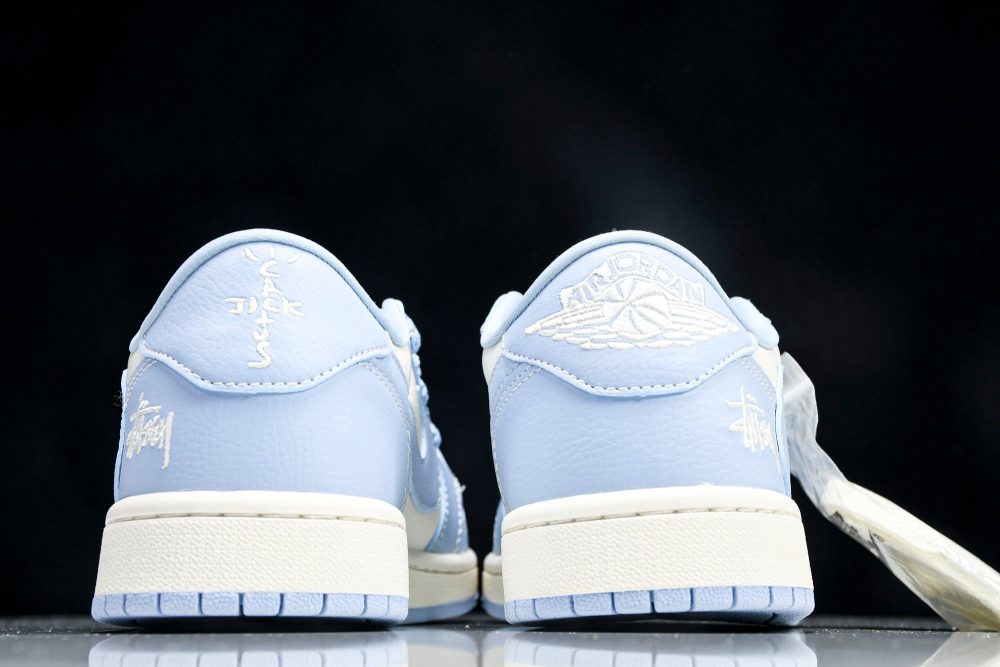 Travis Scott AJ1 Low x Stussy 'Blue' (Custom) - Image 7