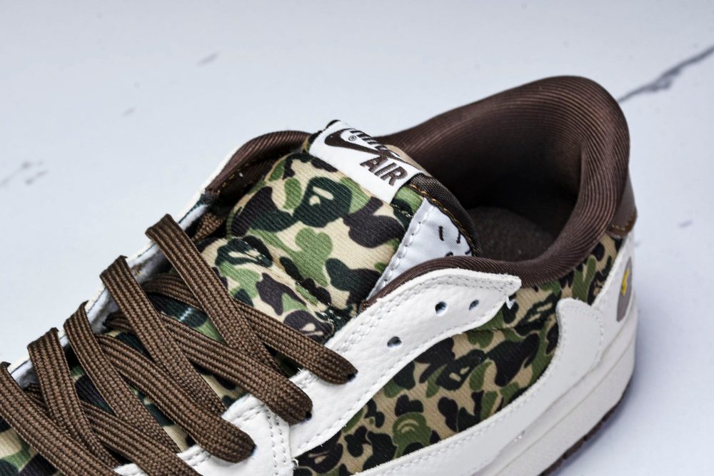 Travis Scott AJ1 Low x BAPE 'Camo 2.0' (Custom) - Image 10