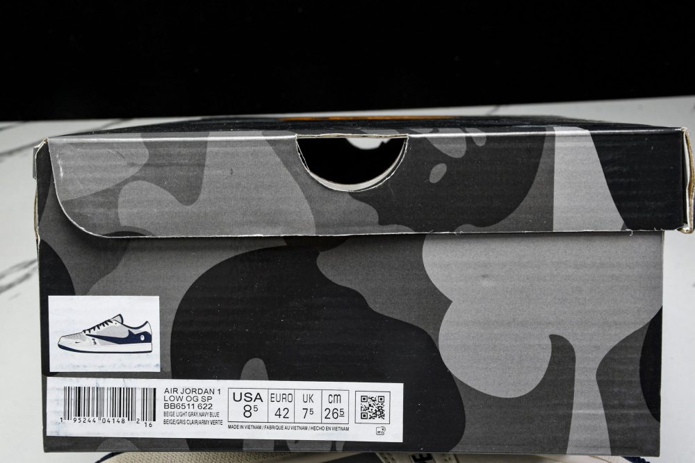 Travis Scott AJ1 Low x BAPE 'Grey Navy' (Custom) - Image 28