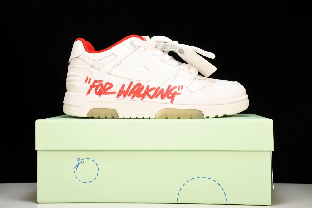 Off-White Out Of Office OOO Low Top "For Walking - White Red - Image 26
