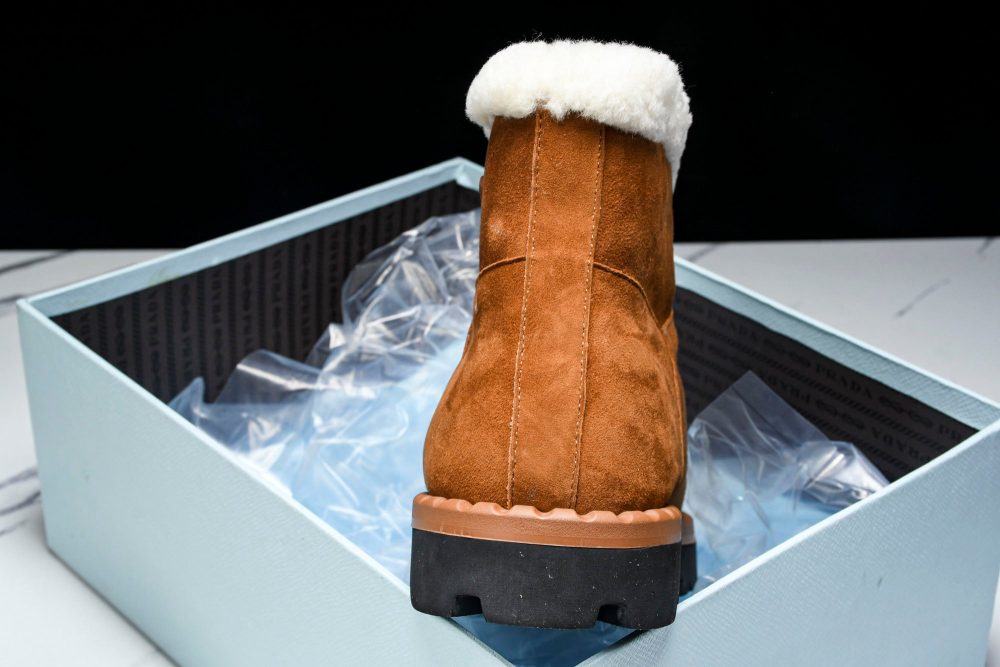 Prada Suede Booties 'Brown' - Image 25