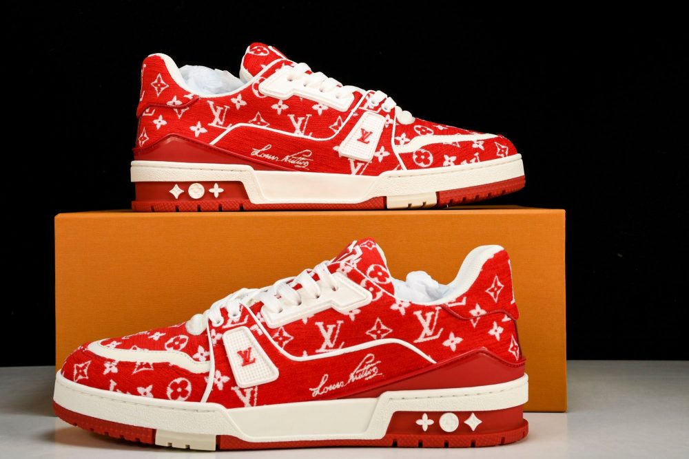 Louis Vuittоп Trainer Low 'Red Monogram Textile' - Image 21