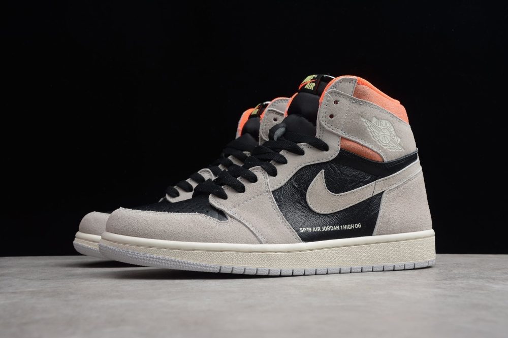 AJ1 Retro High Neutral Grey Hyper Crimson - Image 2