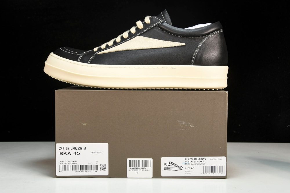 Rick Owens Vintage Sneaks 'Black' - Image 27