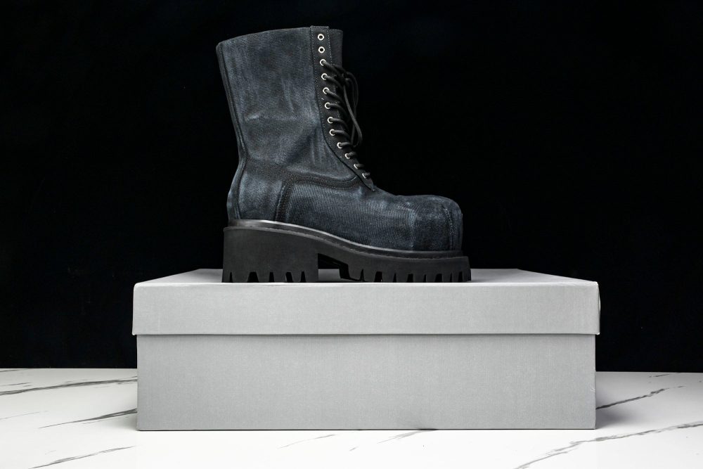 Вalenciaga Stomper Bootie 'Black Canvas' - Image 20