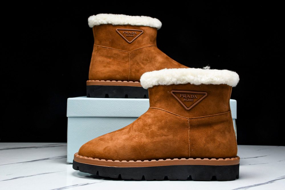 Prada Suede Booties 'Brown' - Image 19