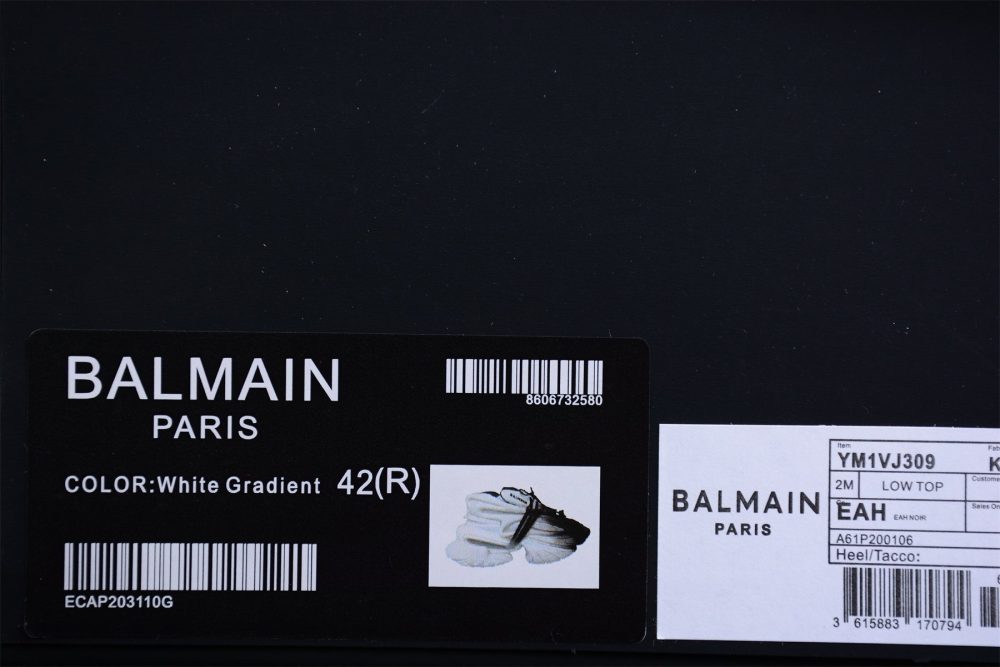 Balmain Unicorn Low-Top 'White Black Gradient' - Image 15