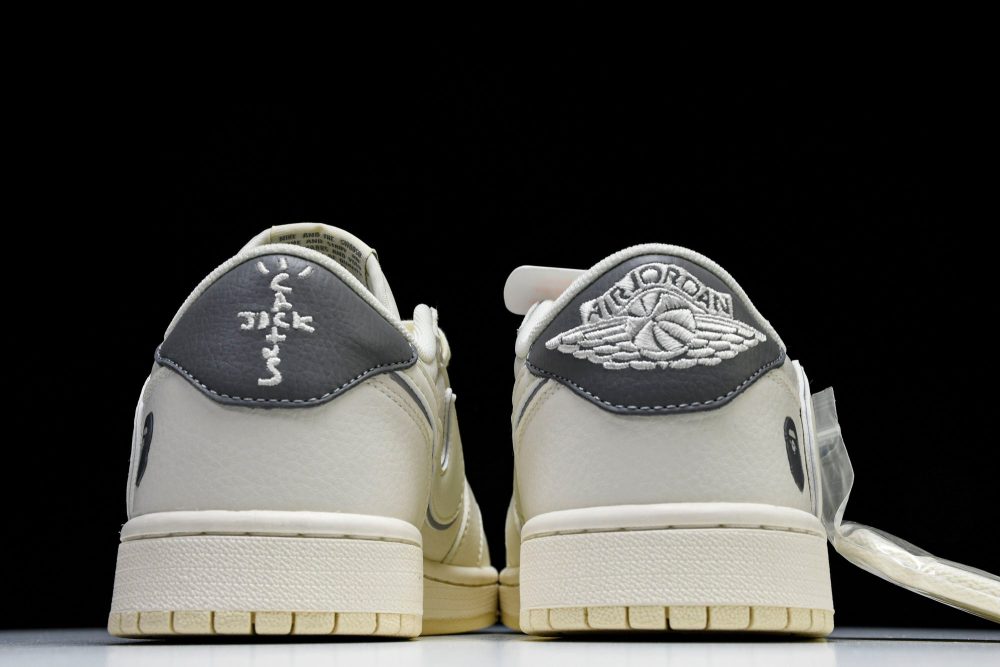 Travis Scott AJ1 Low x BAPE 'White' (Custom) - Image 6