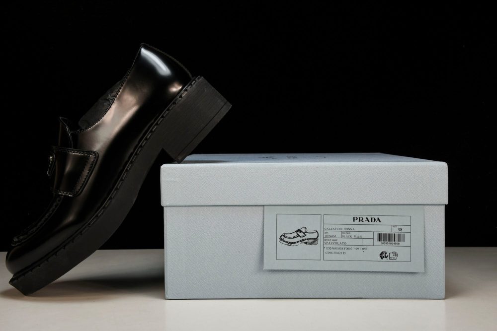 Prada Chocolate Patent Loafers 'Black' - Image 20